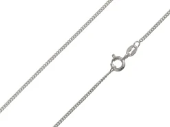 Rhodium Plated 1.5mm Round Curb Chain 18"/45cm Unhallmarked
