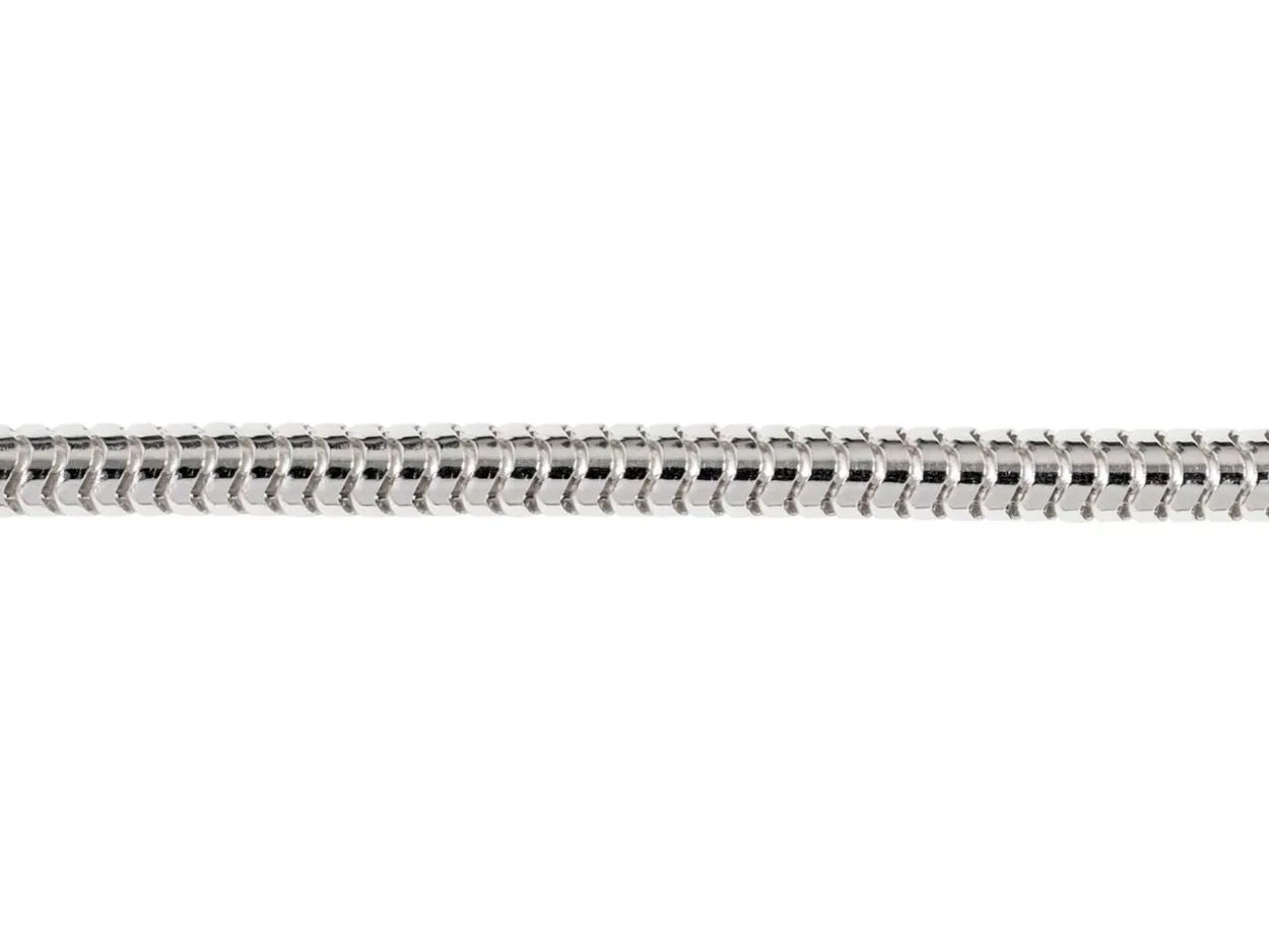 Rhodium Plated 2.4mm Round Snake Chain 18"/45cm Unhallmarked