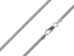 Rhodium Plated 3.0mm Round Snake Chain 18"/45cm Unhallmarked