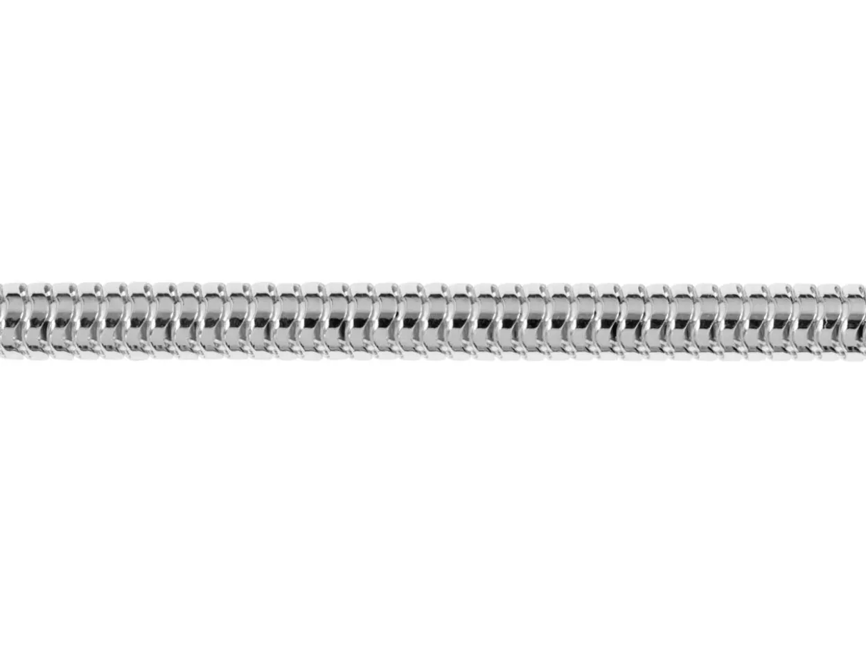 Rhodium Plated 3.0mm Round Snake Chain 18"/45cm Unhallmarked
