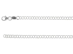 Rhodium Plated 3.4mm Round Trace Chain 18"/45cm Unhallmarked