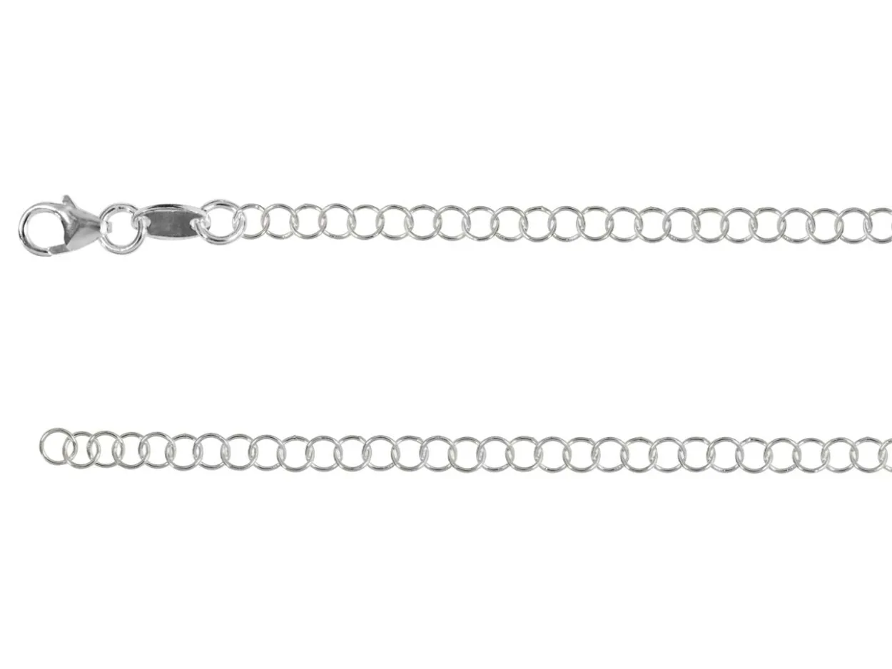 Rhodium Plated 3.4mm Round Trace Chain 18"/45cm Unhallmarked