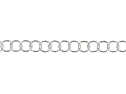 Rhodium Plated 3.4mm Round Trace Chain 18