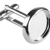 Rhodium Plated Oval Heavyweight Cufflink 18x13mm Pack of 4