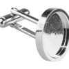 Rhodium Plated Round Heavyweight Cufflink 16mm Pack of 4