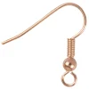 Rose Gold Plated Bead And Loop Earring Hook Wire Pack of 6