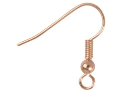 Rose Gold Plated Bead And Loop Earring Hook Wire Pack of 6