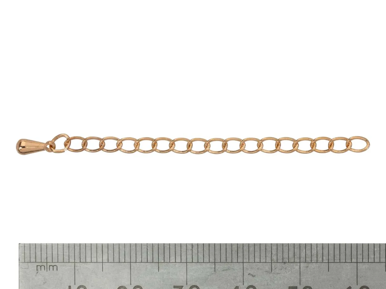Rose Gold Plated 2.7mm Extension Chain 2.2"/5.5cm With Dropper Small Unhallmarked
