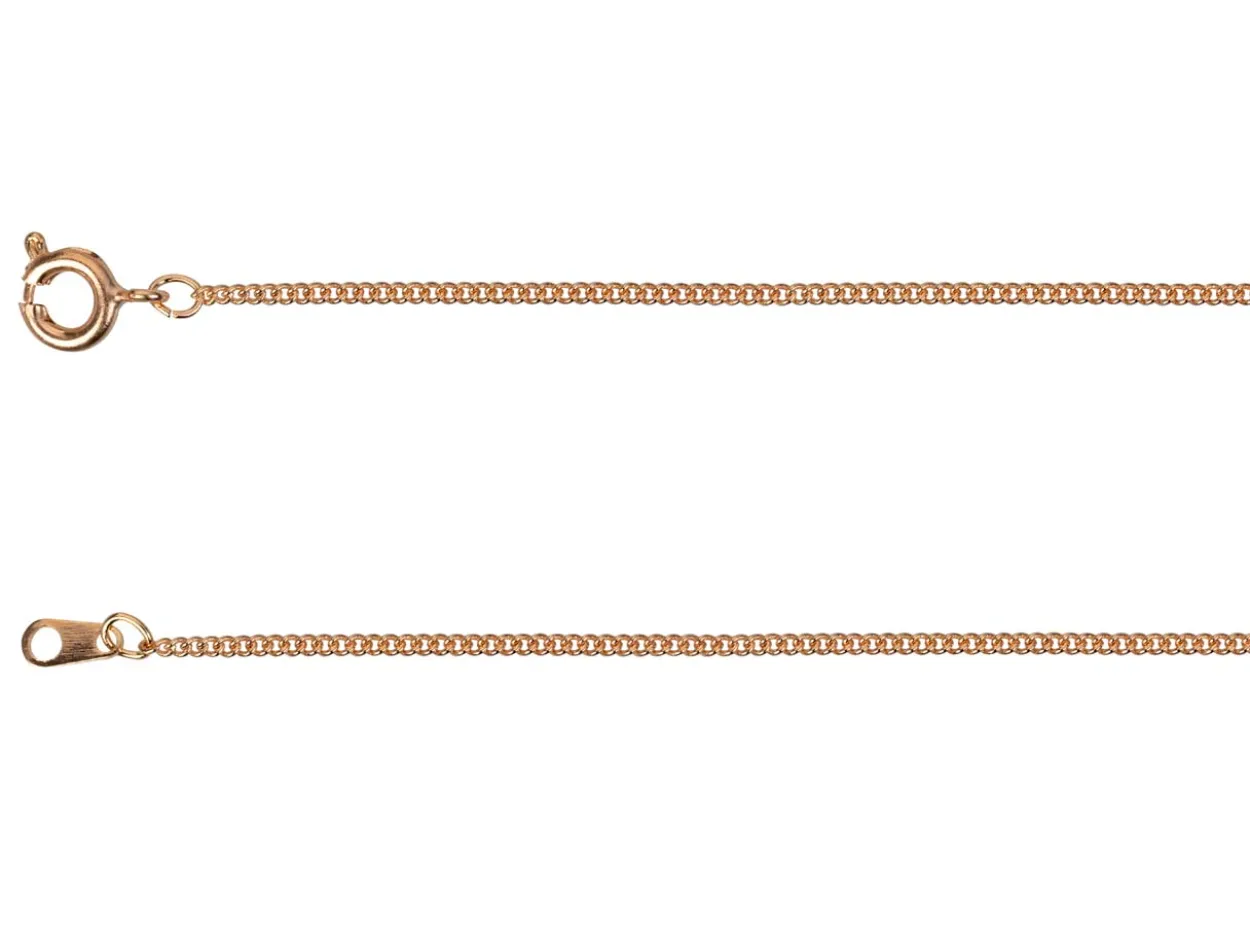 Rose Gold Plated 1.2mm Round Curb Chain 18"/45cm Unhallmarked
