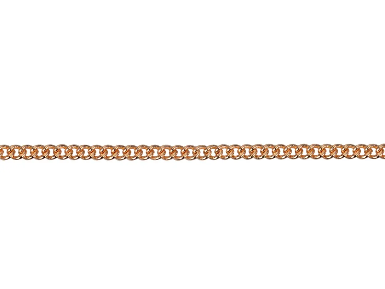 Rose Gold Plated 1.2mm Round Curb Chain 18"/45cm Unhallmarked
