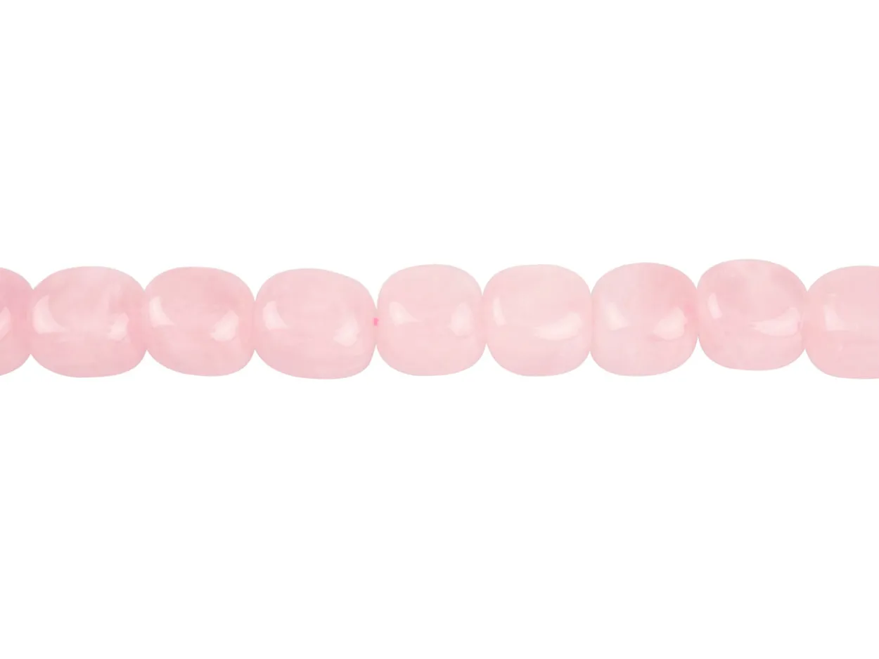 Rose Quartz Semi Precious Nugget Shape Beads 10x12mm, 16"/40cm Strand
