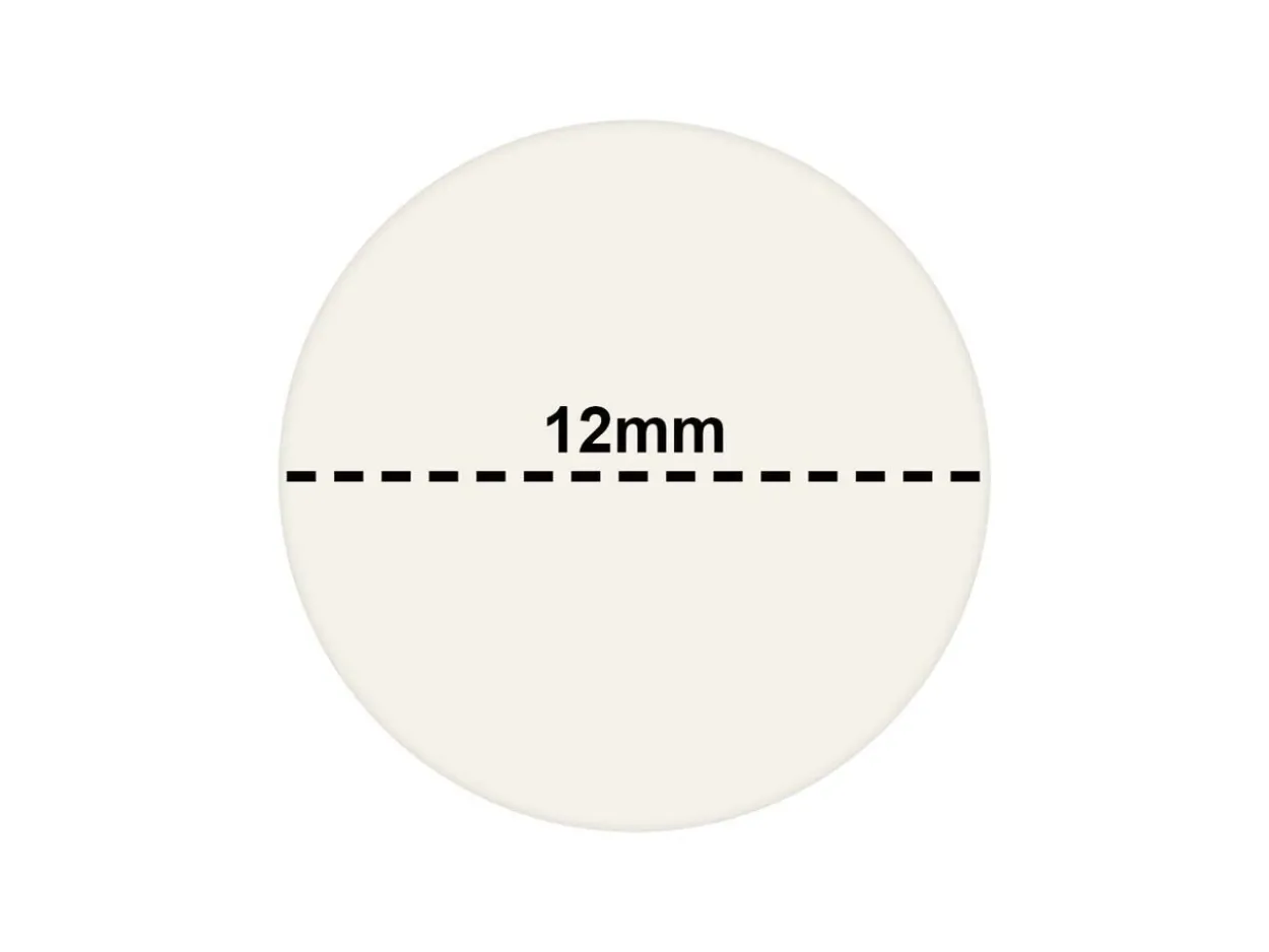 Round Adhesive Pricing Labels, White, Box Of 1000, 12mm