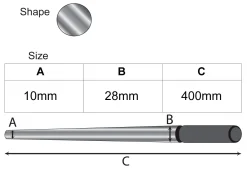 Round Plain Triblet, Steel, 400mm/15.75", 10-28mm Diameter