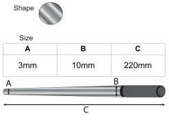 Round Plain Triblet, Steel, 220mm/8.5", 3-10mm Diameter