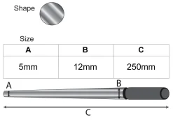 Round Plain Triblet, Steel, 250mm/9.8", 5-12mm Diameter