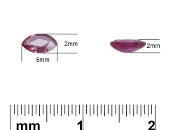 Ruby, Marquise, 5x2.5mm
