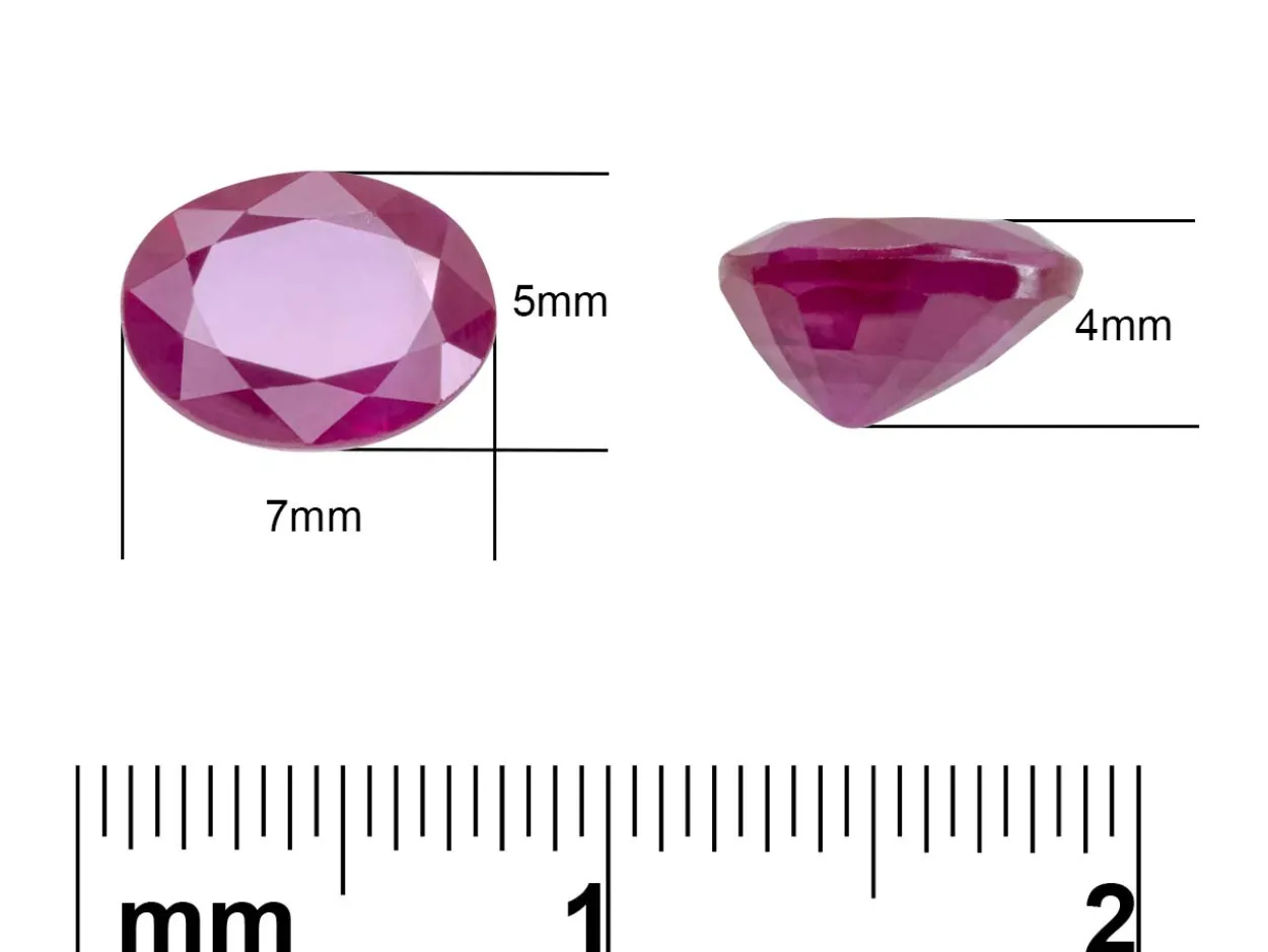 Ruby, Oval, 7x5mm