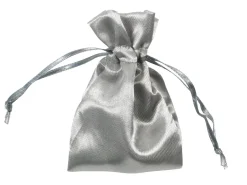 Satin Pouches Silver 7.6cm X 10cm Pack of 6