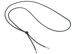 Silver Black Cord Bead Carrier Necklet