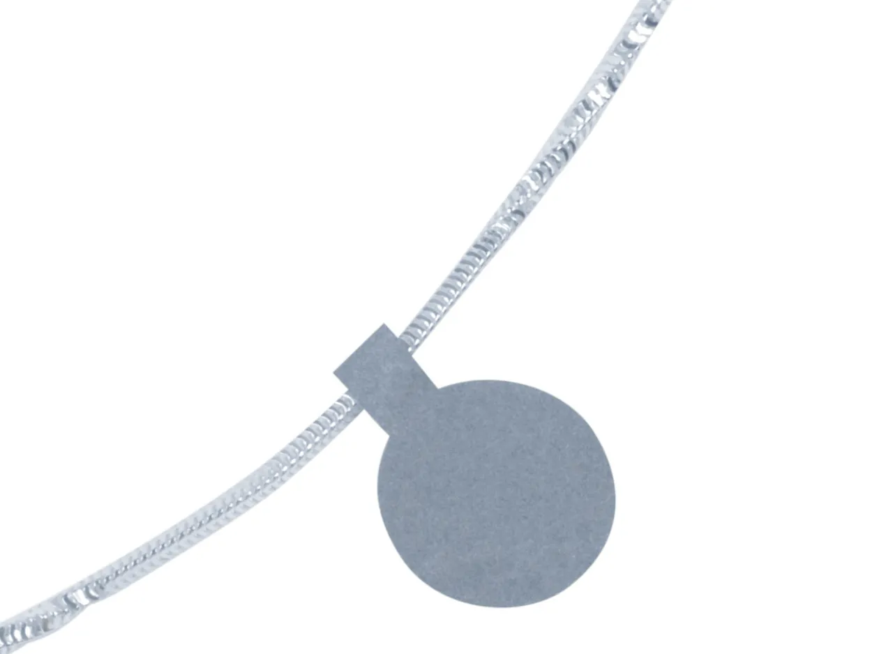 Silver Dumbbell Jewellery Labels Pack of 144 12mm X 35mm