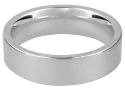 Silver Flat Court Easy Fit Wedding Ring 6.0mm, Size U, 8.6g Heavyweight, Hallmarked, Wall Thickness 2.17mm, 100% Recycled Silver