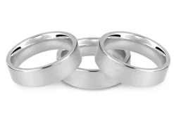 Silver Flat Court Easy Fit Wedding Ring 6.0mm, Size U, 8.6g Heavyweight, Hallmarked, Wall Thickness 2.17mm, 100% Recycled Silver