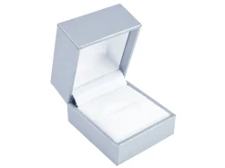 Silver Leatherette Ring Box