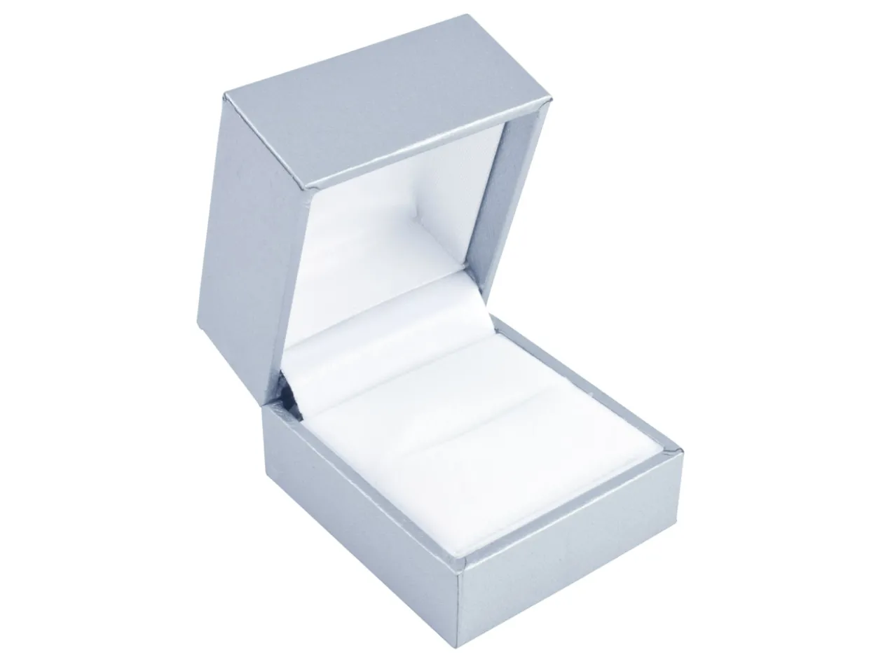 Silver Leatherette Ring Box