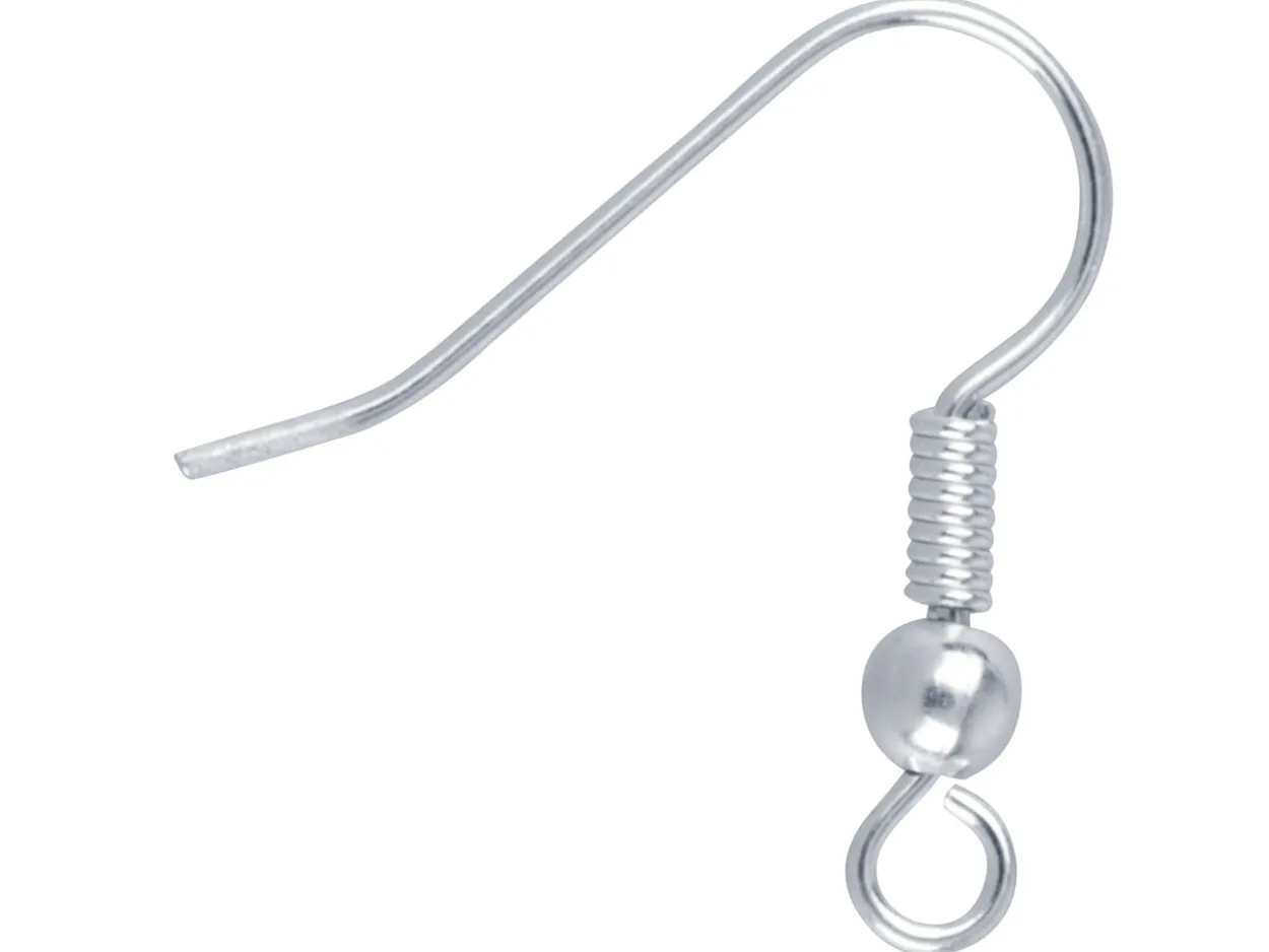 Silver Plated Bead And Loop Hook Ear Wire Pack of 10