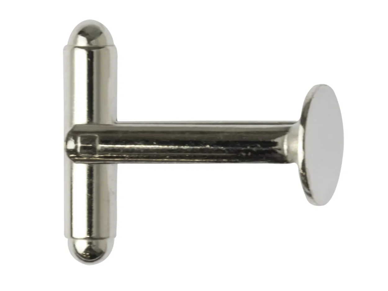 Silver Plated Cufflink With 9mm Flat Pad Pack of 6