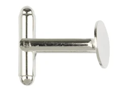 Silver Plated Cufflink With 11mm Flat Pad Pack of 6