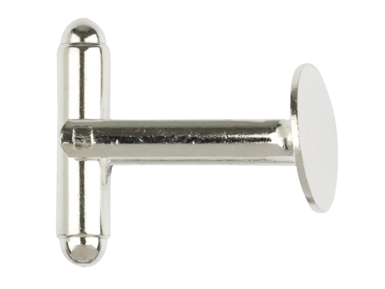 Silver Plated Cufflink With 11mm Flat Pad Pack of 6