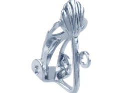 Silver Plated Fan Ear Clip Fitting With Open Ring Pack of 10