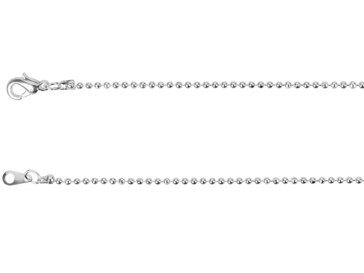 Silver Plated 1.5mm Ball Chain 18"/45cm Unhallmarked
