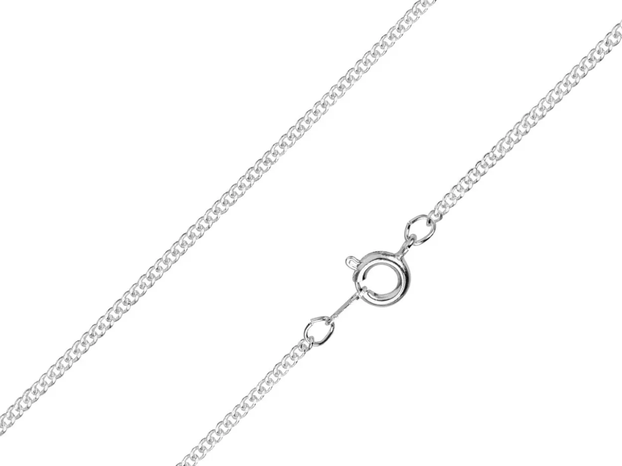 Silver Plated 1.8mm Filed Curb Chain 18"/45cm Unhallmarked