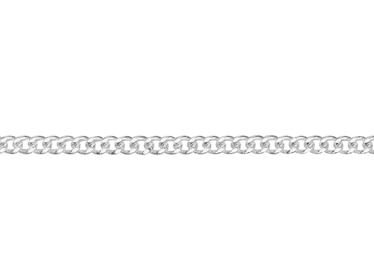 Silver Plated 1.8mm Filed Curb Chain 18"/45cm Unhallmarked