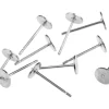 Silver Plated 5mm Flat Disc And Post, Pack of 10