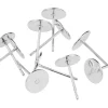 Silver Plated 7mm Flat Disc And Post, Pack of 10