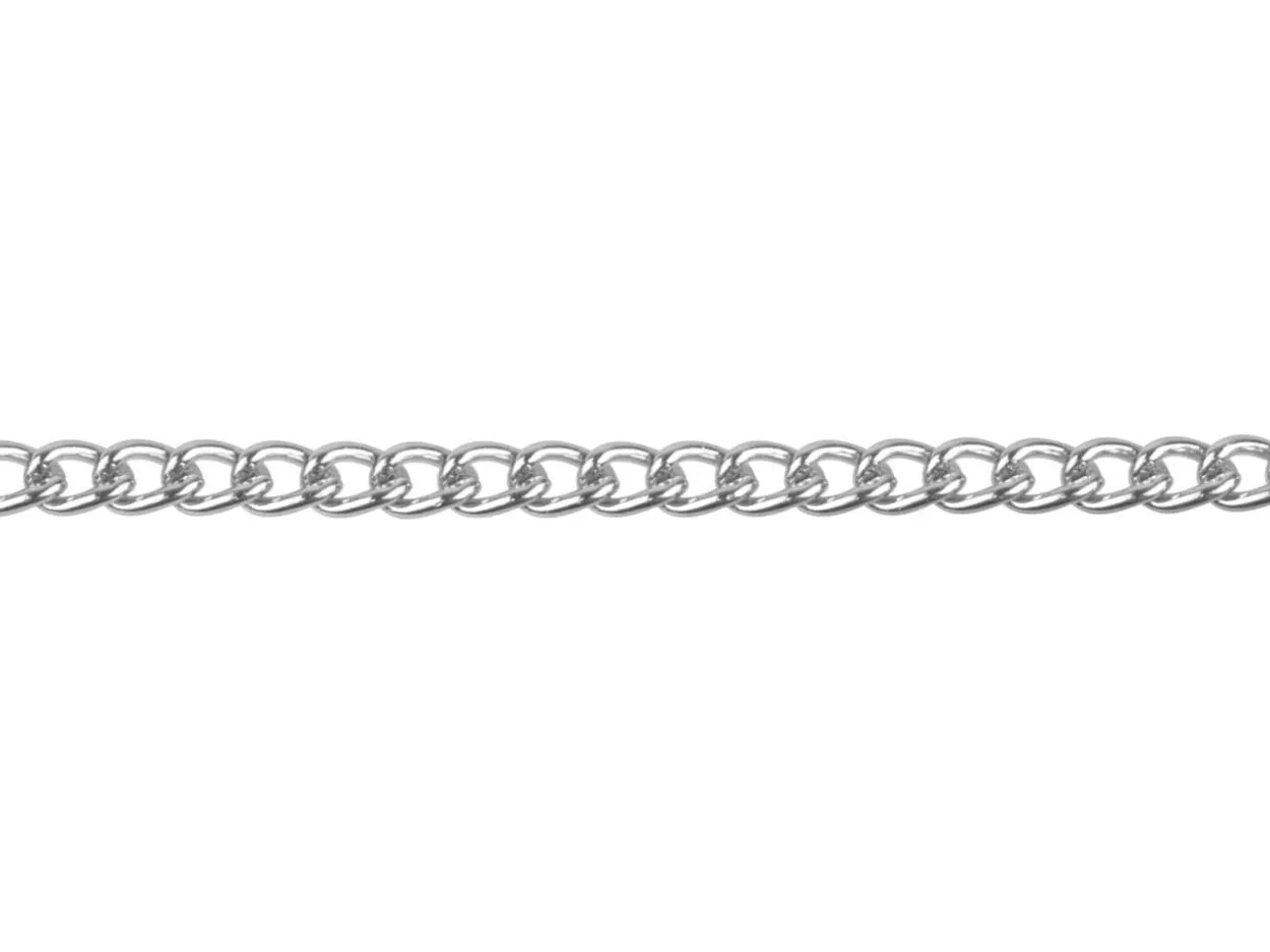 Silver Plated 6.0mm Open Curb Chain Loose 1 Metre Length Unhallmarked