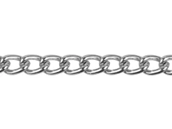 Silver Plated 5.4mm Open Curb Chain Loose 1 Metre Length Unhallmarked