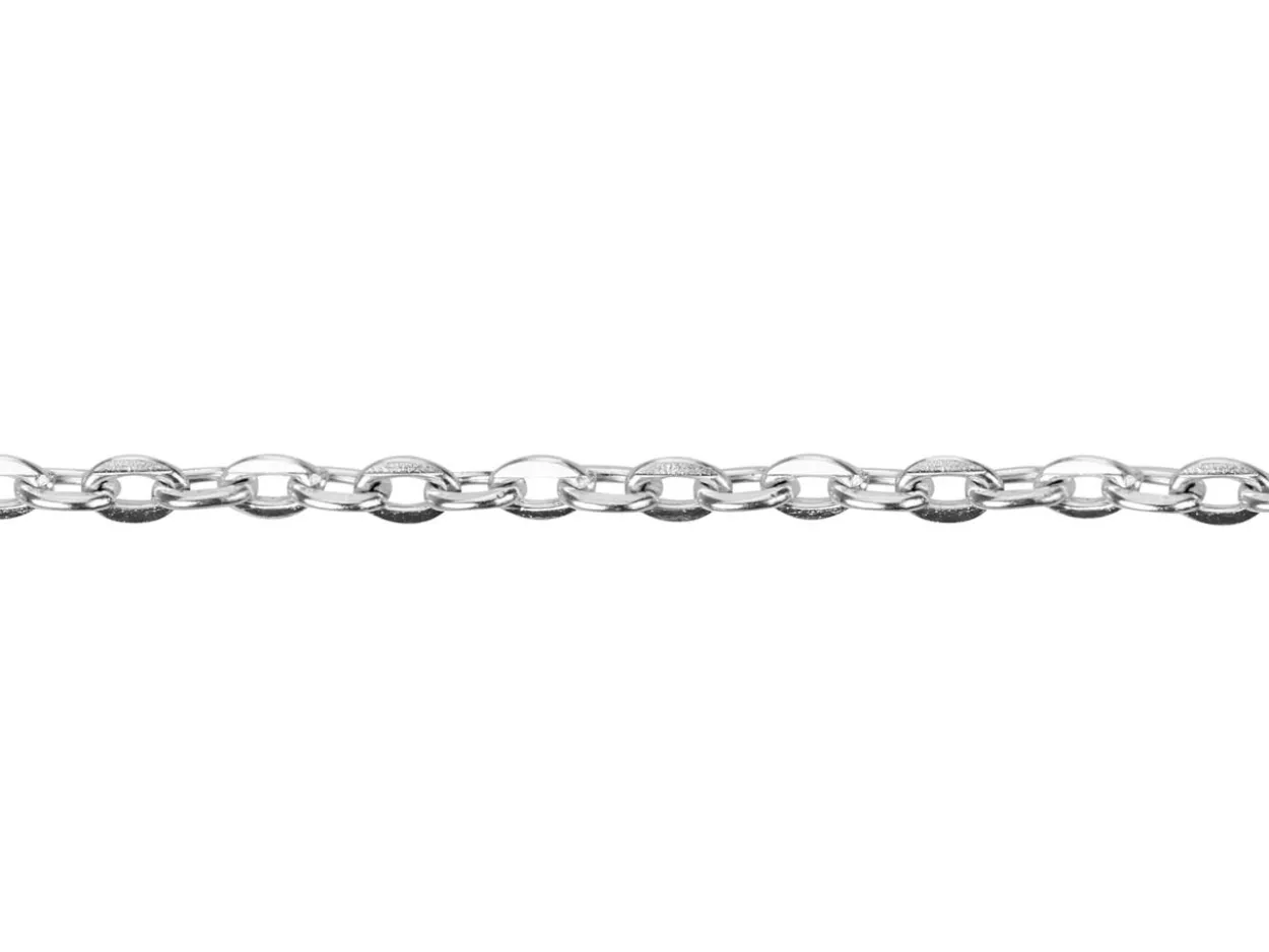 Silver Plated 2.0mm Oval Trace Chain 18"/45cm Unhallmarked