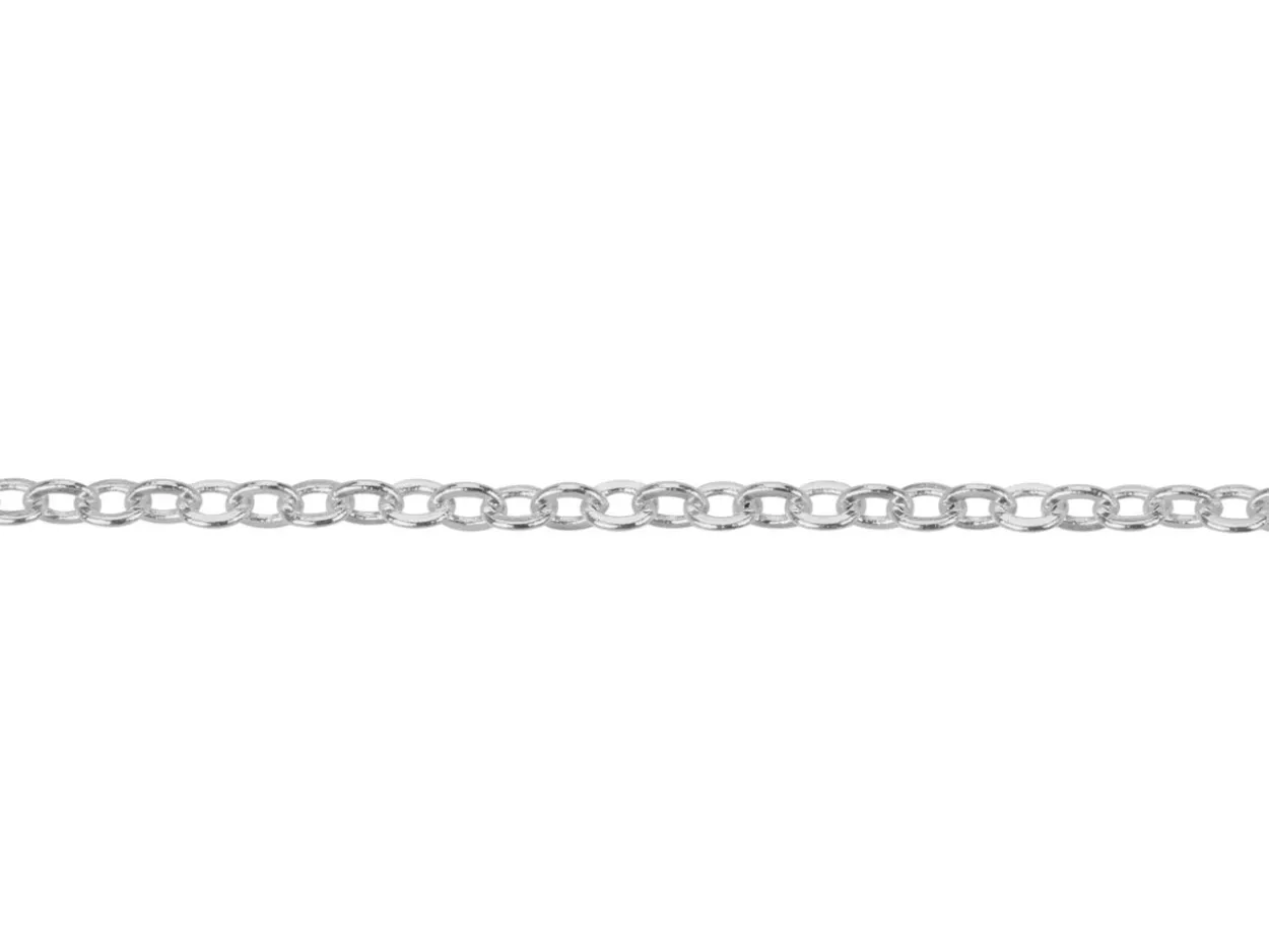 Silver Plated 1.6mm Oval Trace Chain 18"/45cm Unhallmarked