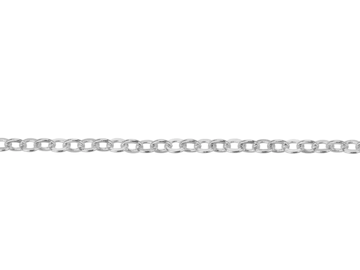 Silver Plated 1.6mm Oval Trace Chain 16"/40cm Unhallmarked