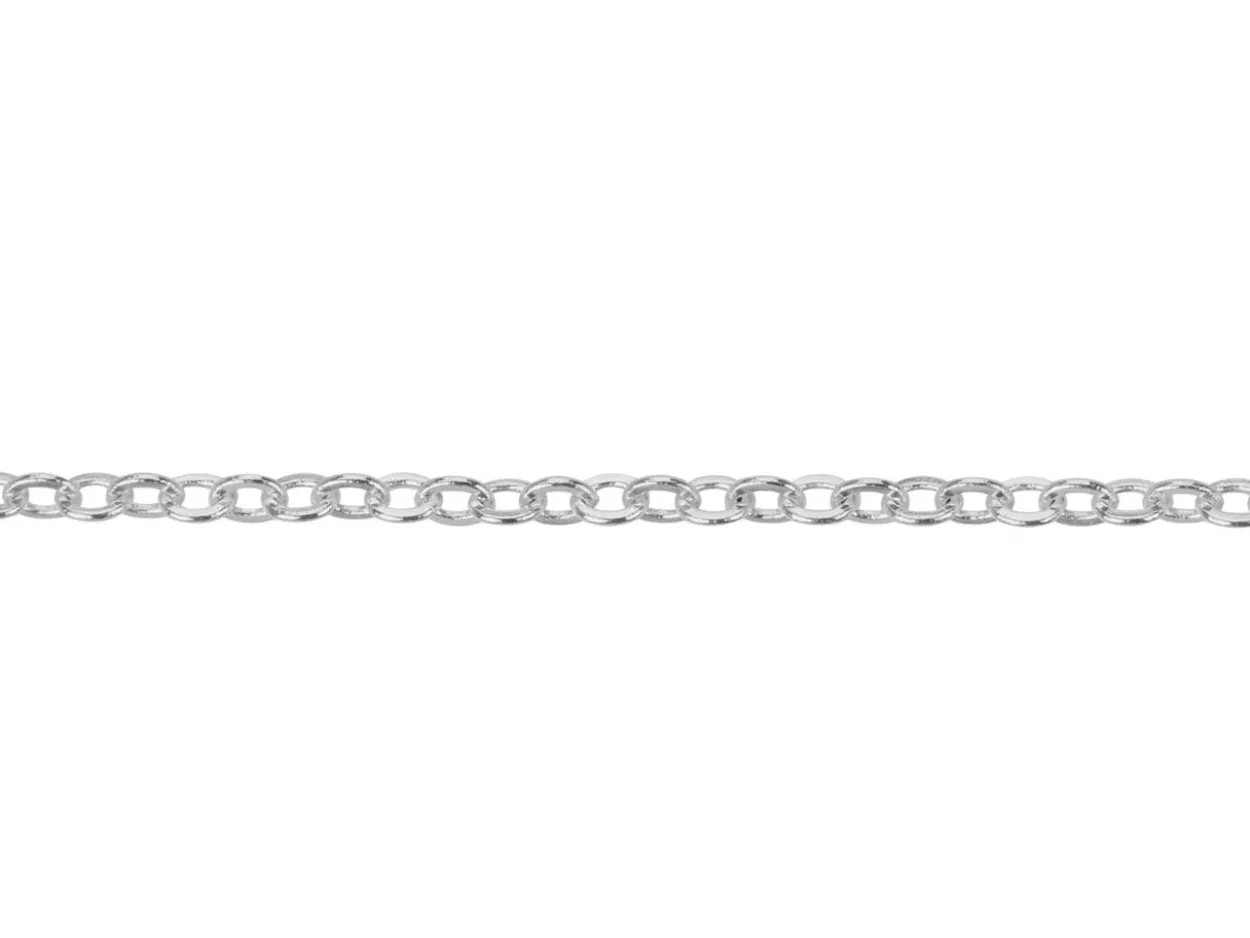 Silver Plated 1.6mm Oval Trace Chain 24"/60cm Unhallmarked