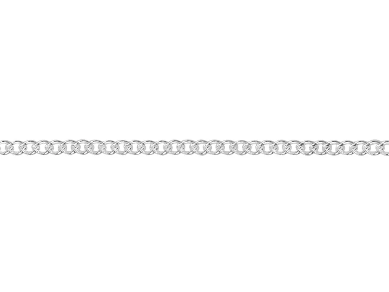 Silver Plated 1.2mm Round Curb Chain 16"/40cm Unhallmarked