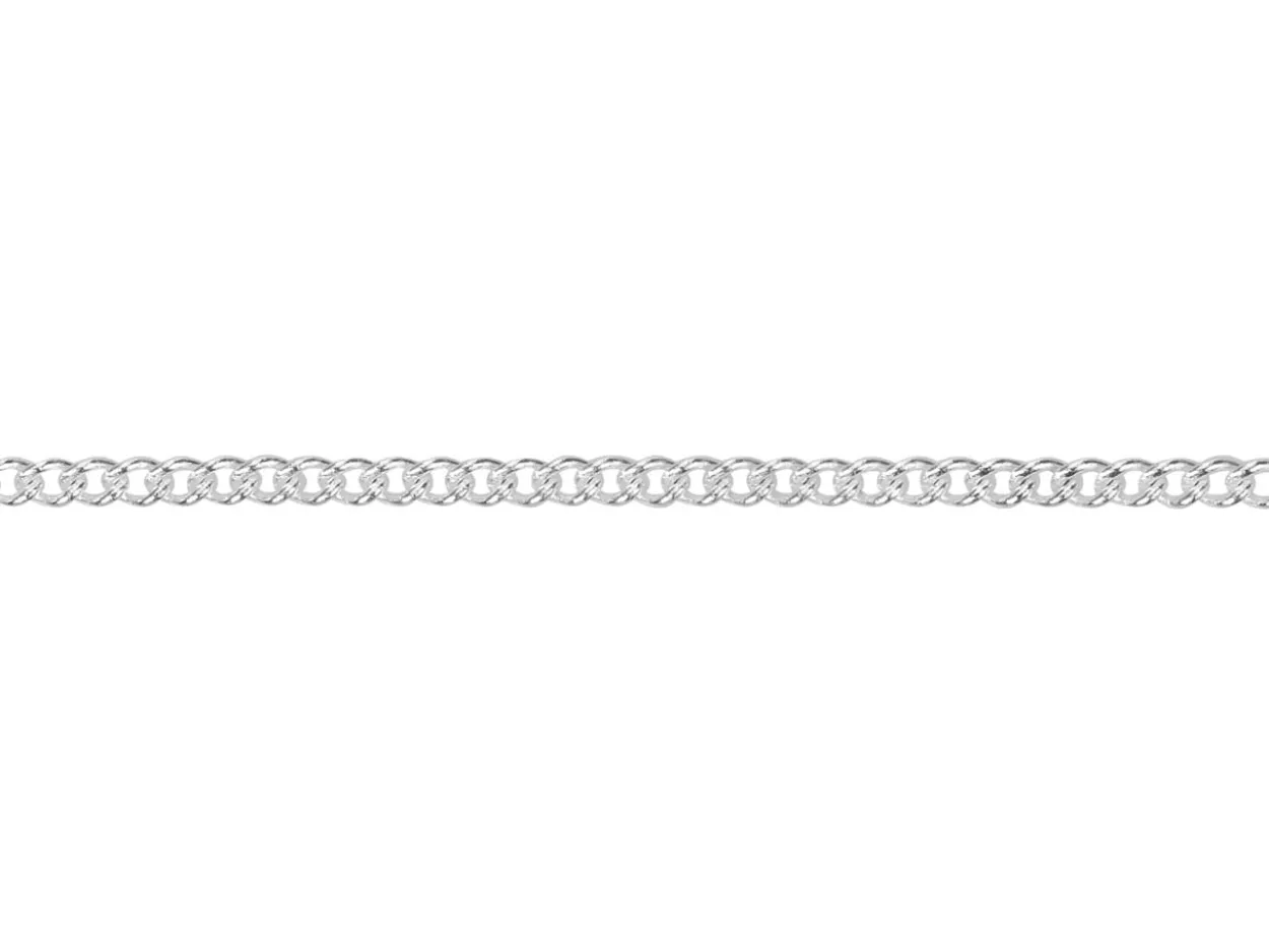 Silver Plated 1.2mm Round Curb Chain 18"/45cm Unhallmarked