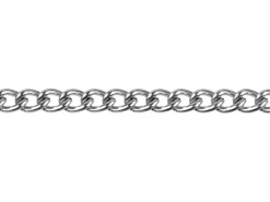 Silver Plated 4.4mm Round Curb Chain Loose 1 Metre Length Unhallmarked