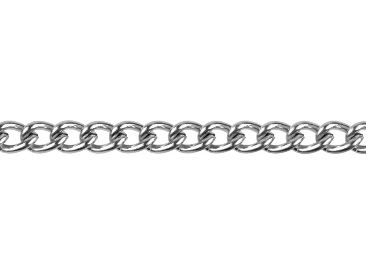 Silver Plated 4.4mm Round Curb Chain Loose 1 Metre Length Unhallmarked