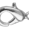 Silver Plated Oval Lobster Trigger Clasp Catch 10mm Pack of 10