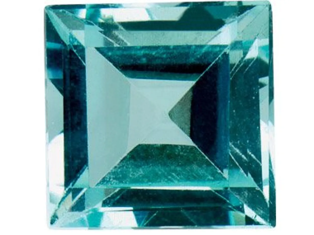 Sky Blue Topaz, Square, 5x5mm, Treated